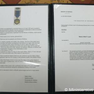 Generál Bulík ocenený najvyšším holandským vojenským vyznamenaním
