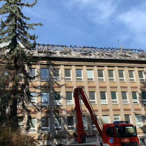 Požiar v Ústrednej vojenskej nemocnici SNP v Ružomberku (3)