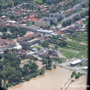 Zaplavené oblasti z lietadla L-410