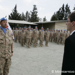 Slávnostný nástup slovenského kontingentu  na veliteľstve UNFICYP v Nikózii